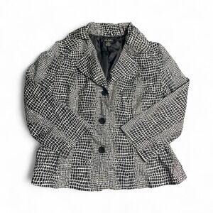 Sunny Taylor Size‎ L Black & White Animal Print Blazer